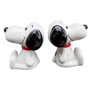 Snoopy Ceramic Bookends Set Peanuts United Feature Syndicate 1958 1966 Vintage